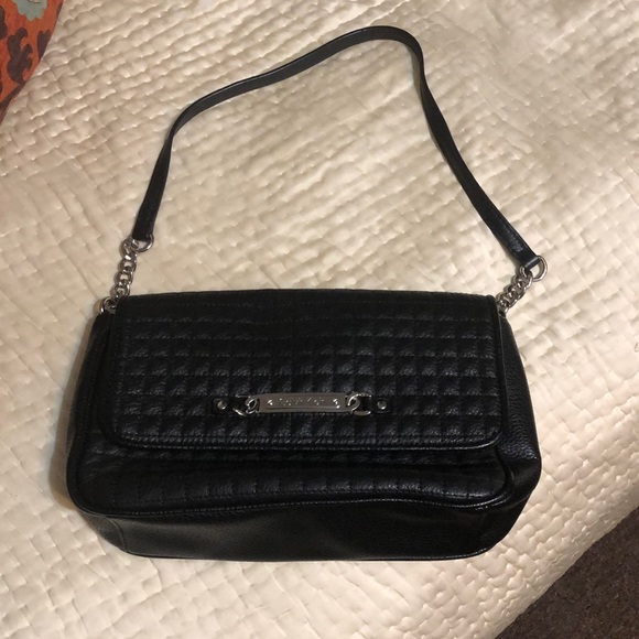 NEW MARKDOWN!!! EUC Calvin Klein Black Leather Shoulder Bag - Picture 2 of 6
